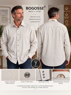 BOGOSSE MEN’S 100% COTTON SHIRT